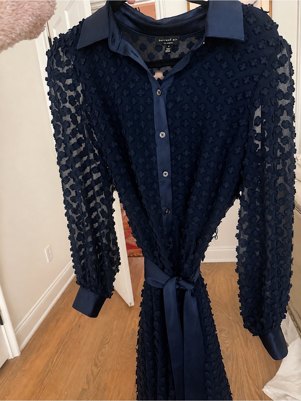 Navy Current Air Bubble Dress